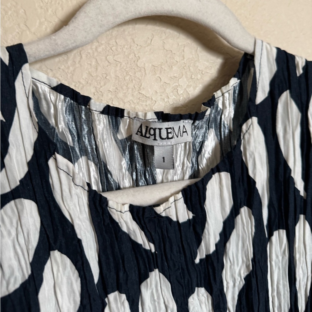 Alquema smash pocket dress in ink white droplet Sz 1 black‎ - Picture 8 of 11